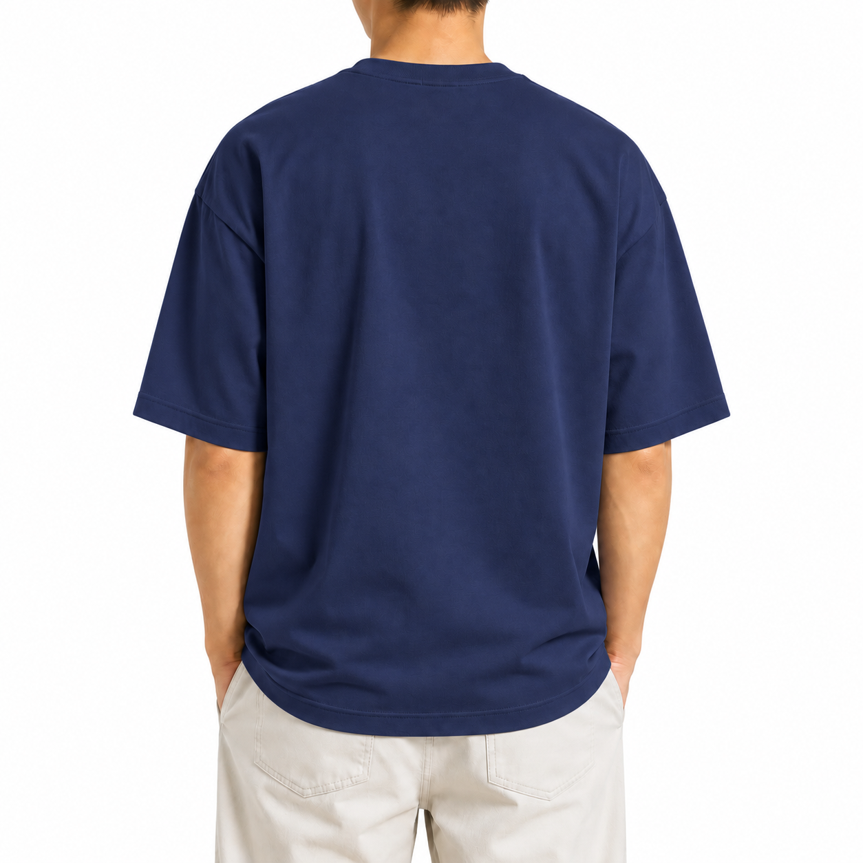 Solid Navy blue Drop t-shirt product image 2