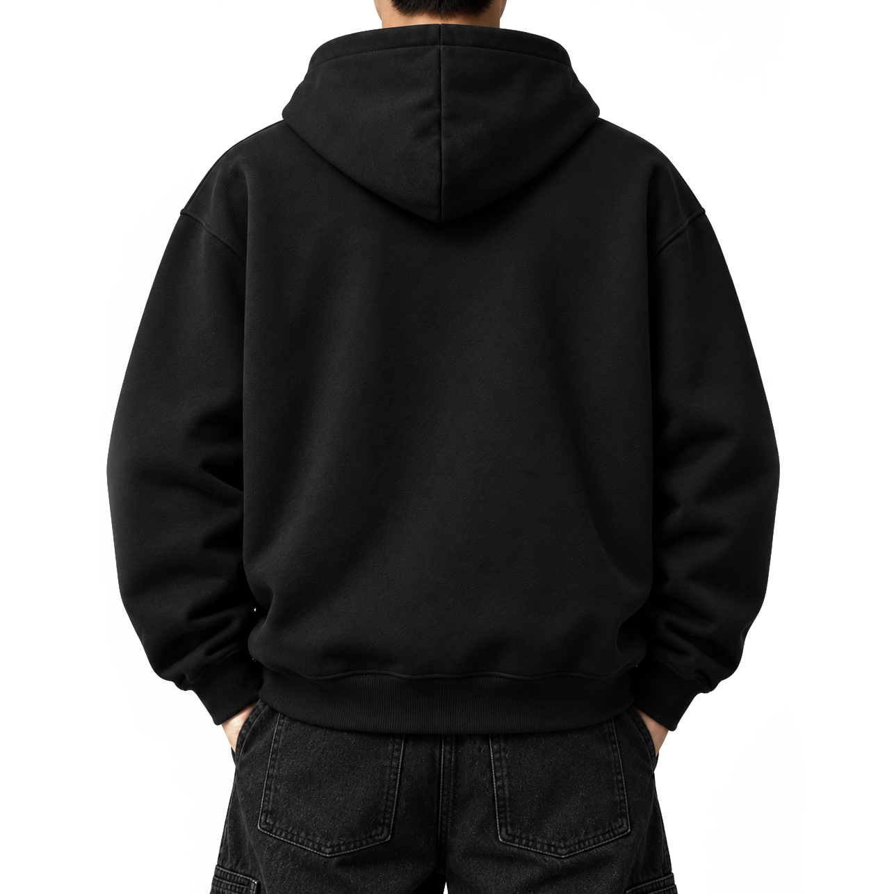 Solid Black Drop Hoodie product image 2