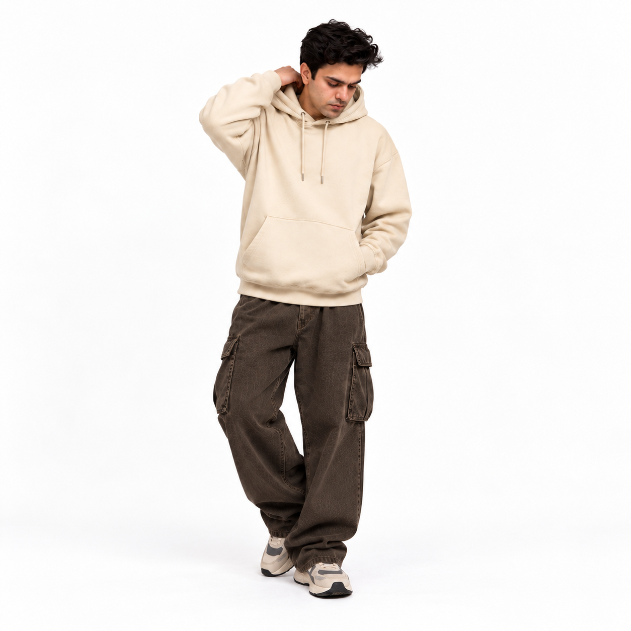 Solid Off-white Hoodie