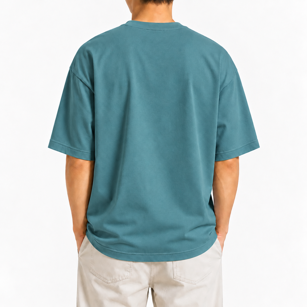 Solid Petrol Blue drop T-shirt product image 2