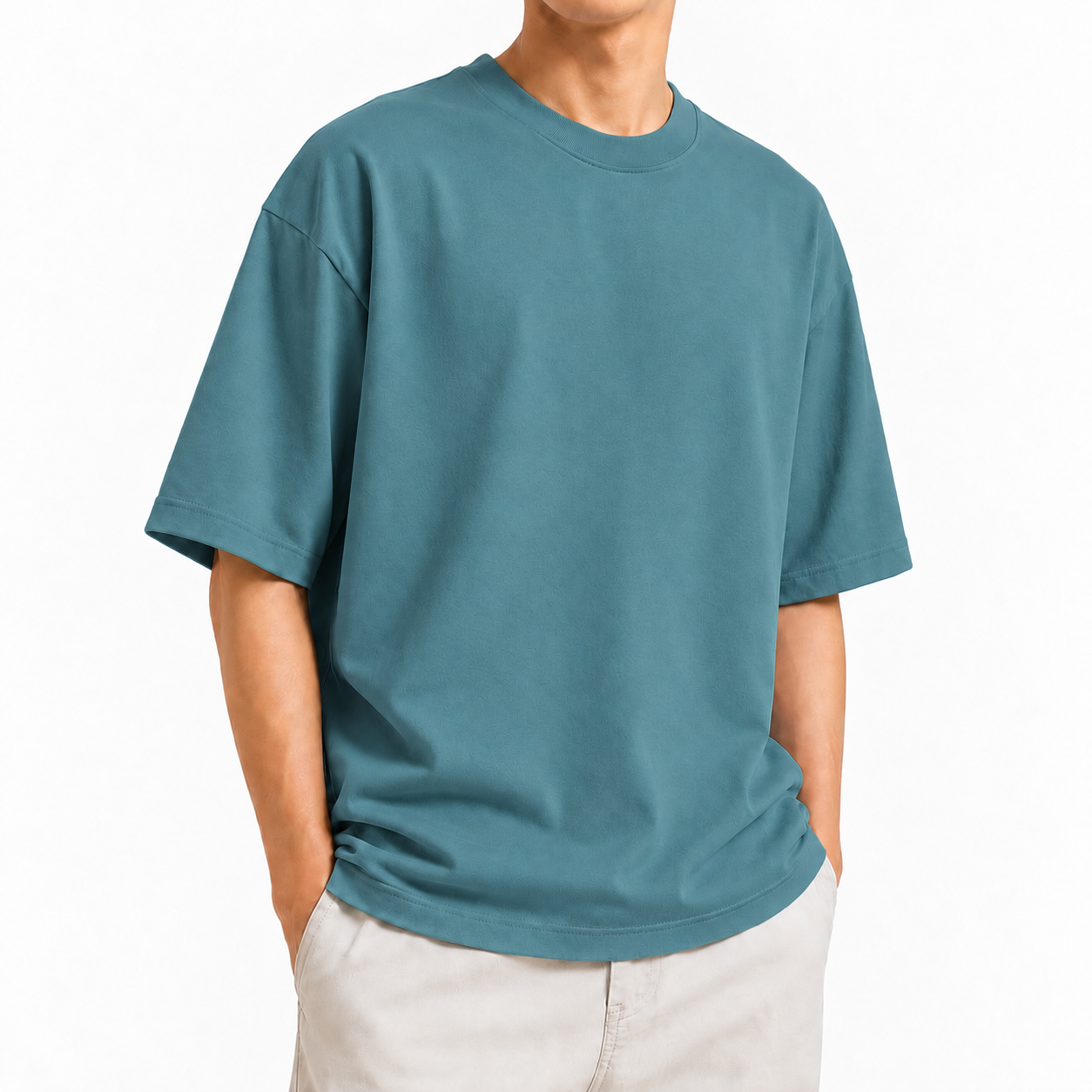 Solid Petrol Blue drop T-shirt