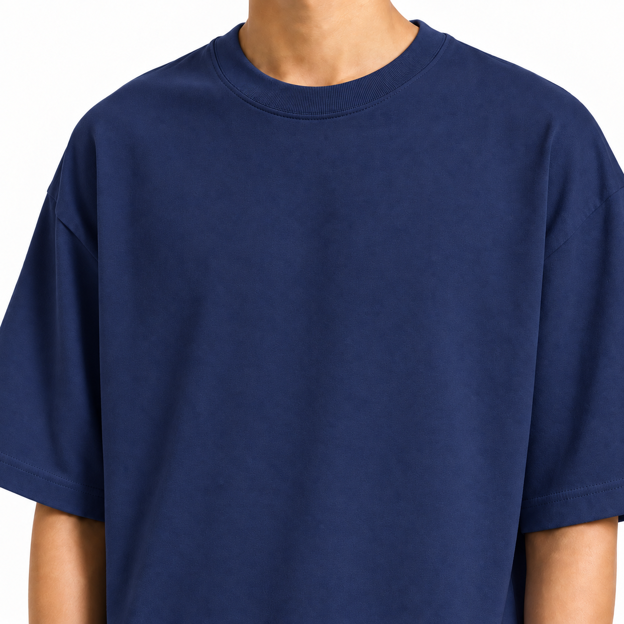 Solid Navy blue Drop t-shirt product image 3