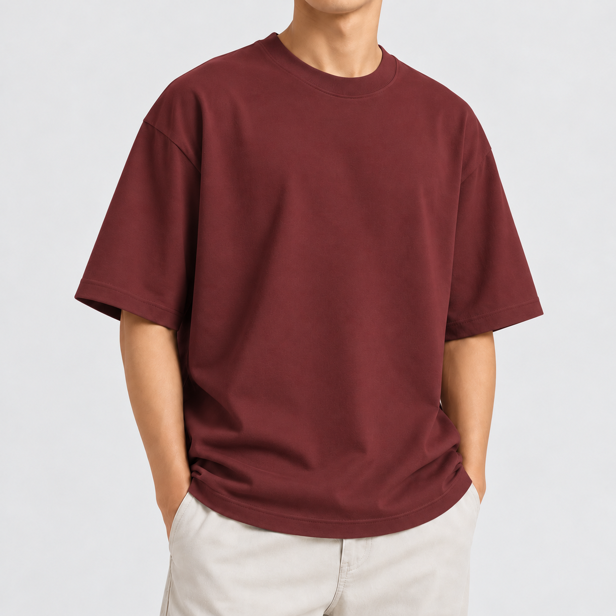 Maroon - Solid Drop T-shirt